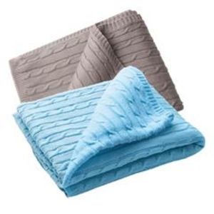 Avon Winter Soft Cable Knit Throw in Taupe, NEW